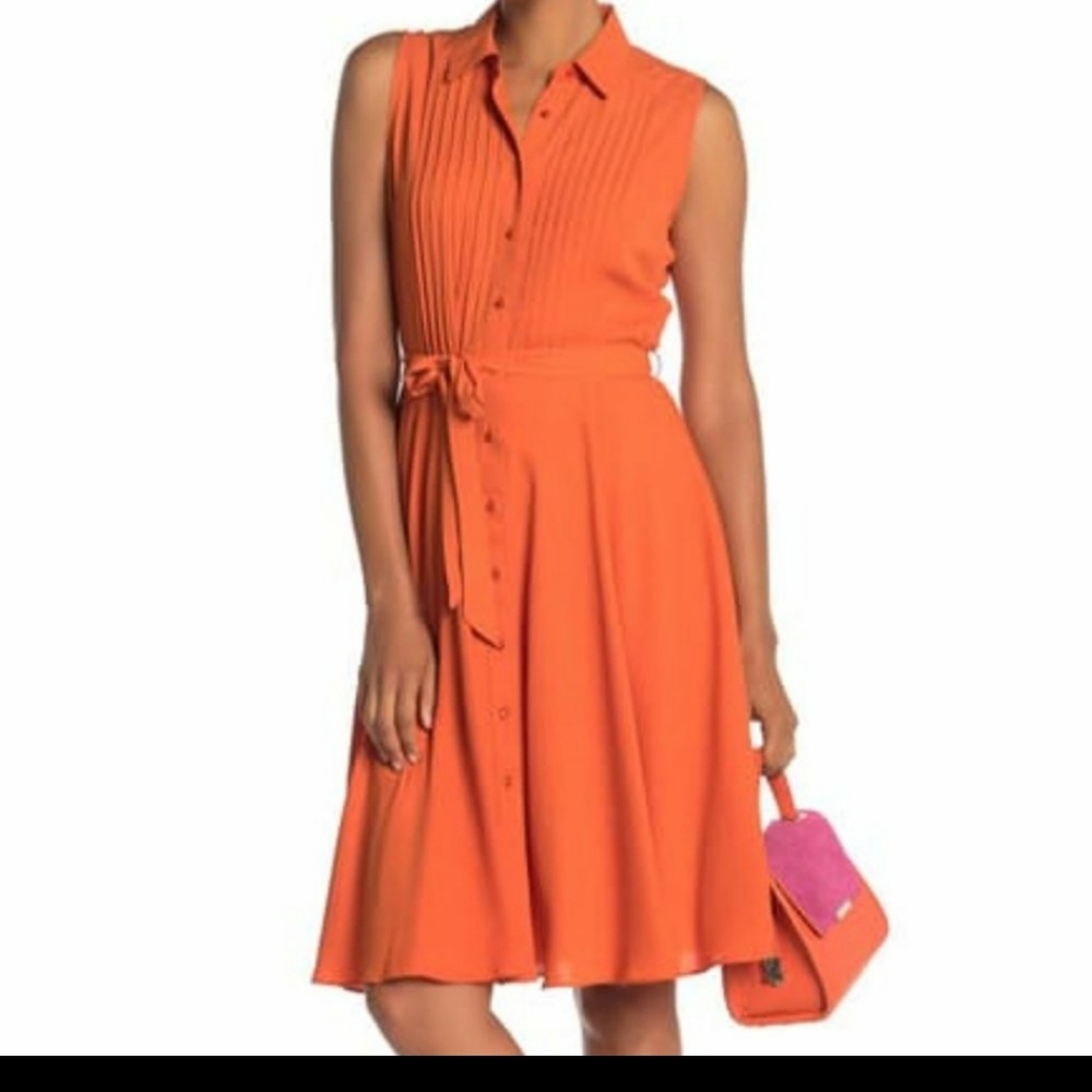 Flirty 🍊 A-line, sleeveless, midi dress